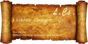 Lichter Csongor névjegykártya